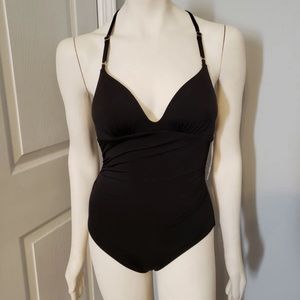 Athleta Aqualuxe Padded Molded Cup UPF Strappy Crunch Adjustable NWT Swimsuit XS